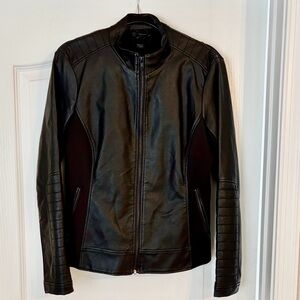 Black Faux Leather Moto Jacket